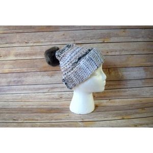 Pom Pom Hat, Beanie with Fur Pom Pom, Unisex Hat